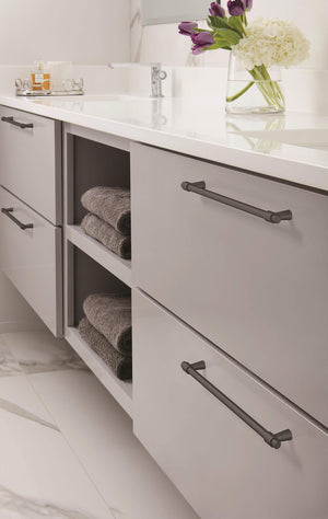 Amerock Cabinet Pull Matte Black 8-13/16 inch (224 mm) Center-to-Center Destine 1 Pack Drawer Pull Cabinet Handle Cabinet Hardware