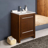 Fresca FCB8125WH-I Fresca Allier 24" White Modern Bathroom Cabinet w/ Sink