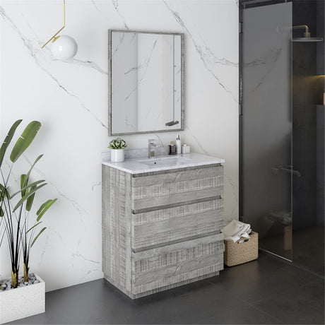 Fresca FCB3130ASH-FC-CWH-U Modern Bathroom Vanity