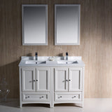 Fresca FVN20-2424AW Fresca Oxford 48" Antique White Traditional Double Sink Bathroom Vanity