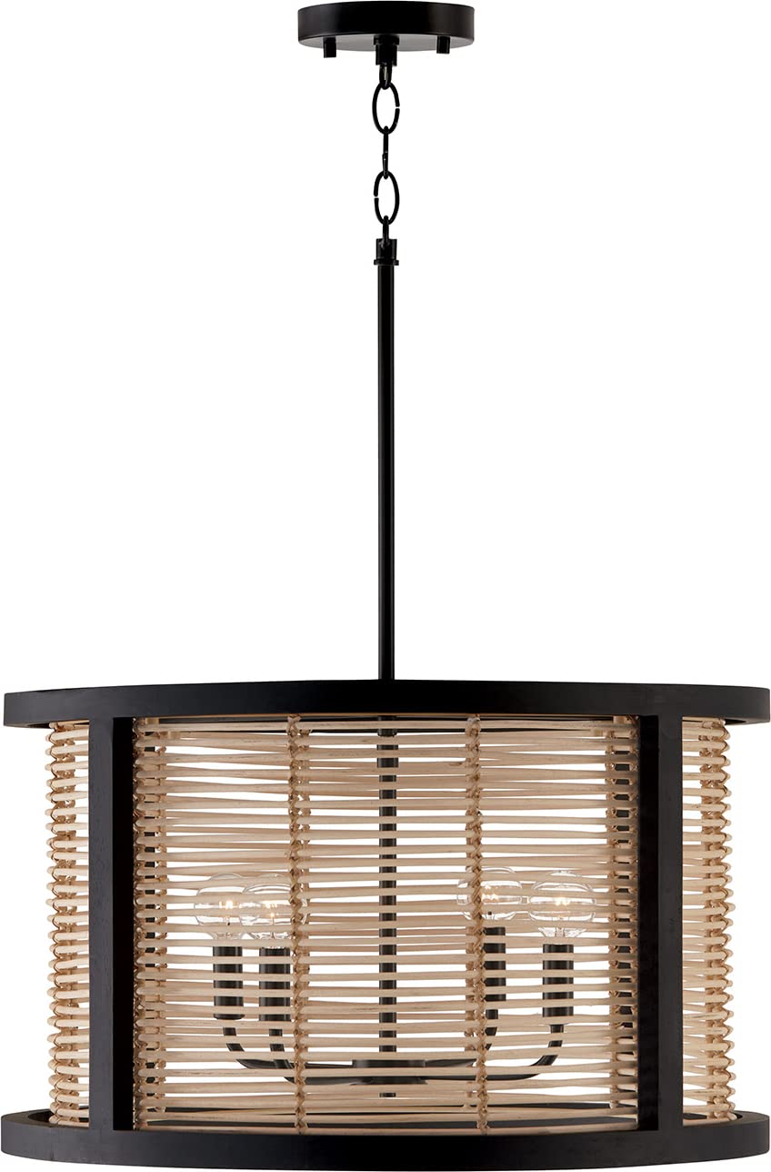 Capital Lighting 344061FK Rico 4 Light Pendant Flat Black