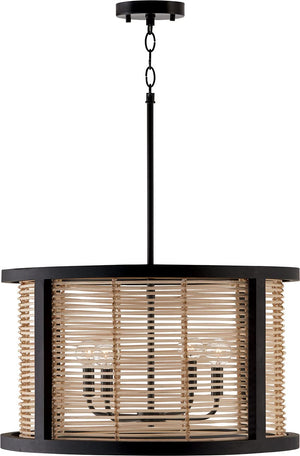 Capital Lighting 344061FK Rico 4 Light Pendant Flat Black