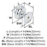 Amerock Cabinet Knob Polished Chrome 1-1/4 inch (32 mm) Diameter Revitalize 1 Pack Drawer Knob Cabinet Hardware