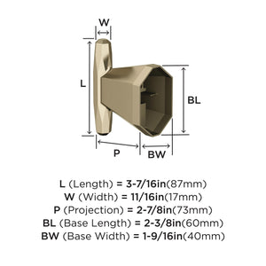 Amerock BH36040BBZ Golden Champagne Single Robe Hook 3-7/16 in. (87 mm) Length Towel Holder St. Vincent Towel Hook for Bathroom Bathroom Hardware Bath Accessories