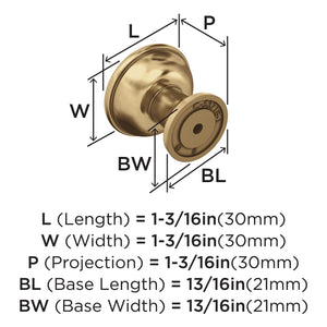 Amerock Cabinet Knob |Champagne Bronze 1-3/16 in (30 mm) Diameter Drawer Knob Westerly Kitchen and Bath Hardware Furniture Hardware
