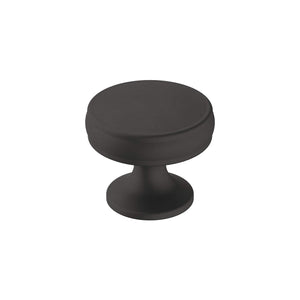 Amerock Cabinet Knob Matte Black 1-1/4 inch (32 mm) Diameter Renown 1 Pack Drawer Knob Cabinet Hardware