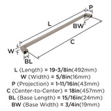 Amerock Appliance Pull Satin Nickel 18 inch (457 mm) Center to Center Blackrock 1 Pack Drawer Pull Drawer Handle Cabinet Hardware