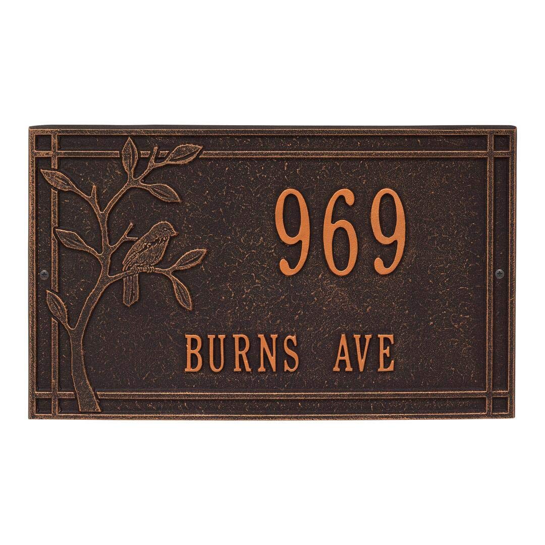 Whitehall 2517OB - Personalized Woodridge Bird Plaque - Standard - Wall - 2 Line