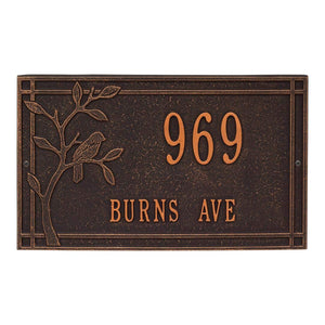 Whitehall 2517OB - Personalized Woodridge Bird Plaque - Standard - Wall - 2 Line