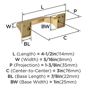 Amerock BP37375CZ Champagne Bronze Cabinet Pull 3 in (76 mm) Center-to-Center Cabinet Handle Exceed Drawer Pull Kitchen Cabinet Handle Furniture Hardware