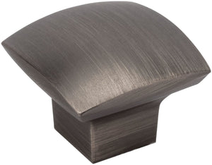 Jeffrey Alexander 431BNBDL 1-3/16" Overall Length Brushed Pewter Square Sonoma Cabinet Knob