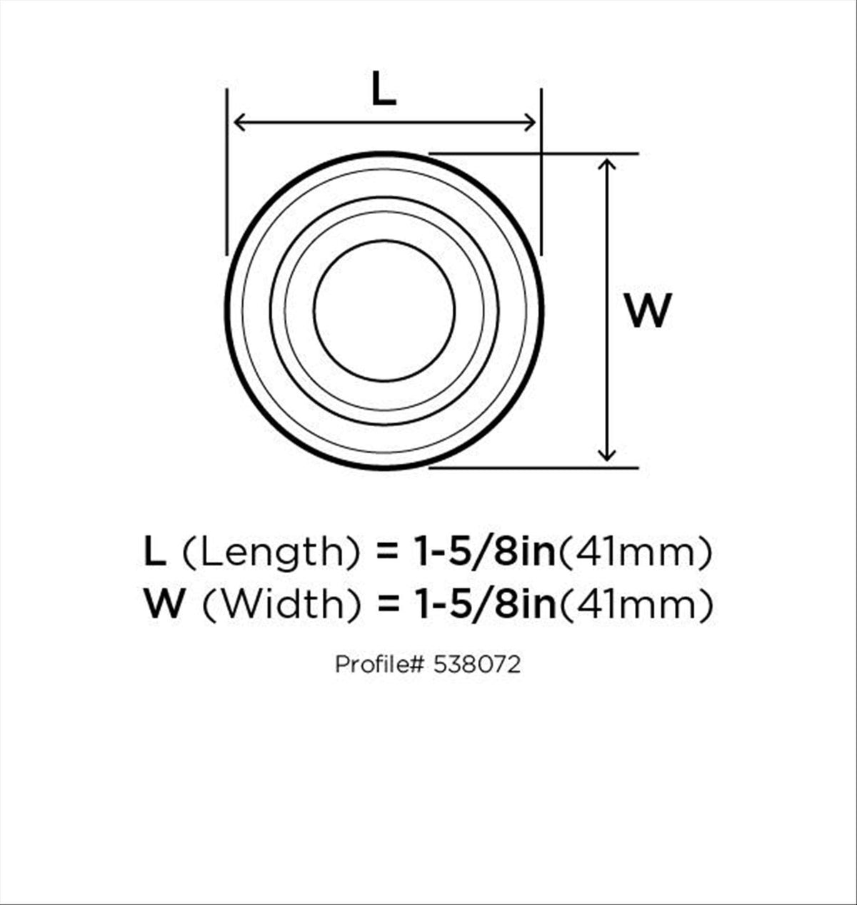 Amerock Cabinet Knob Satin Nickel 1-5/8 inch (41 mm) Diameter Kane 1 Pack Drawer Knob Cabinet Hardware