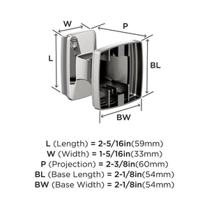 Amerock BH3603026 Chrome Single Robe Hook 2-1/8 in. (54 mm) Length Towel Holder Revitalize Towel Hook for Bathroom Bathroom Hardware Bath Accessories