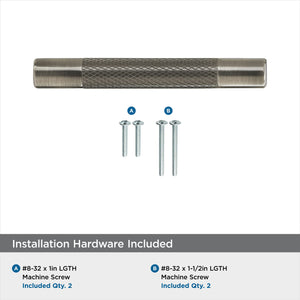 Amerock Kitchen Cabinet Pull Gunmetal 3 in & -3/4 in (76 mm & 96 mm) Center-to-Center Bronx 1 Pack Furniture Hardware Cabinet Handle Bathroom Drawer Pull
