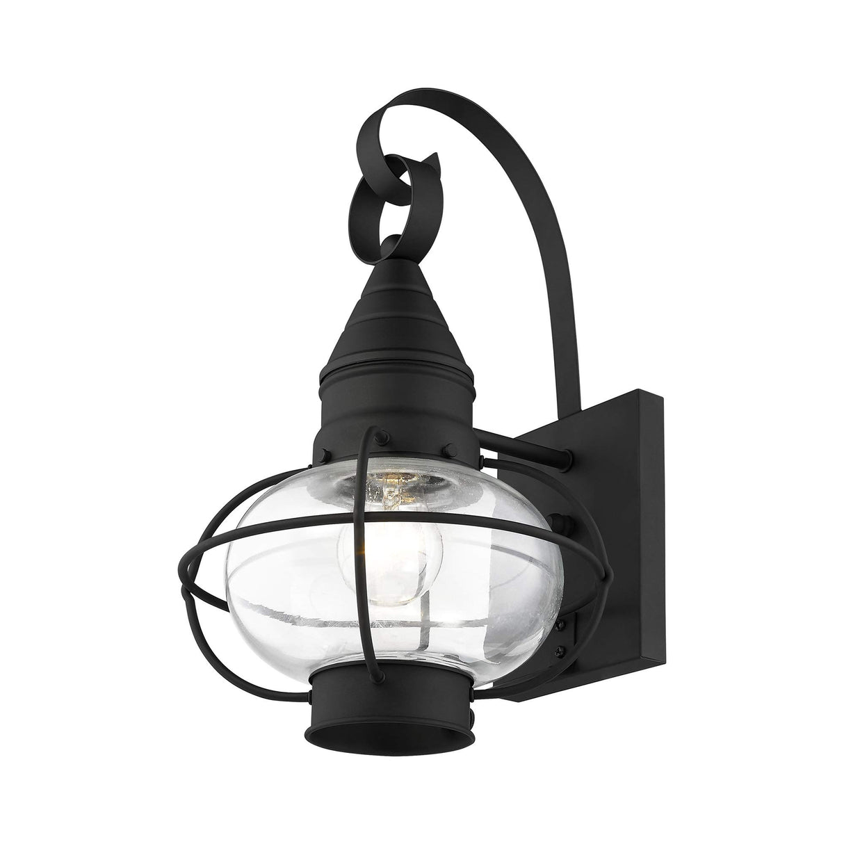 Livex Lighting 26901-04 Transitional One Light Outdoor Wall Lantern from Newburyport Collection in Black Finish