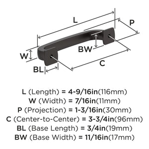 Amerock BP36894ORB Oil-Rubbed Bronze Cabinet Pull 3-3/4 inch (96mm) Center-to-Center Cabinet Hardware Surpass Furniture Hardware Drawer Pull