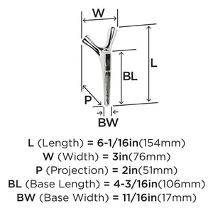 Amerock HBX3701726 Kodiak Double Prong Decorative Wall Hook Polished Chrome Hook for Coats, Hats, Backpacks, Bags Hooks for Bathroom, Bedroom, Closet, Entryway, Laundry Room, Office