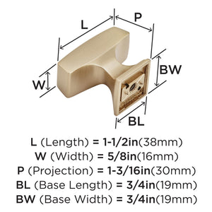 Amerock Cabinet Knob Champagne Bronze 1-1/2 inch (38 mm) Length Mulholland 1 Pack Drawer Knob Cabinet Hardware