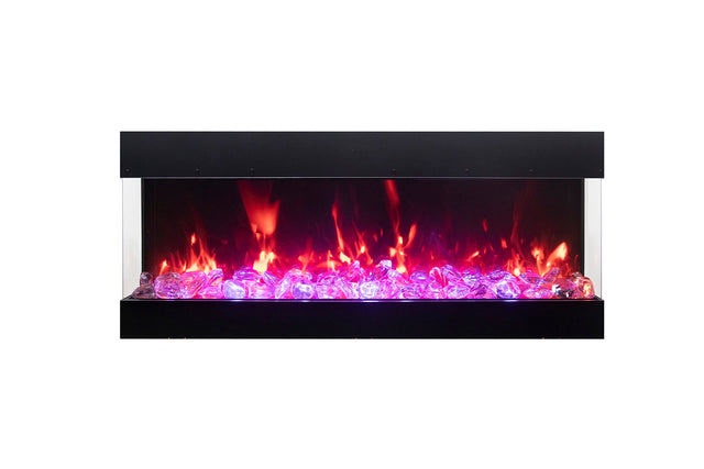 Amantii TRV-65-BESPOKE Tru View Bespoke - 65" Indoor / Outdoor 3 Sided Electric Fireplace Featuring a 20" Height, WiFi Compatibility, Bluetooth Connectivity, Multi Function Remote, and a Selection of Media Options