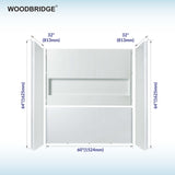 New England Home Goods 60” x 32” Four-Piece Direct-to-Stud Alcove Tub Surround with Left-Drain Hole Soaking Bathtub Combo in White