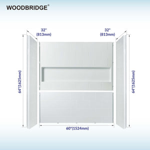 New England Home Goods 60” x 32” Four-Piece Direct-to-Stud Alcove Tub Surround with Left-Drain Hole Soaking Bathtub Combo in White