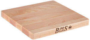 John Boos 215 Chop-N-Slice Maple Wood Cutting Board for Kitchen Prep, 1" Thick, Small, Edge Grain, Square Charcuterie Block, 10" x 10", Reversible 10X10X1 MPL-EDGE GR-REV-NO GRV-