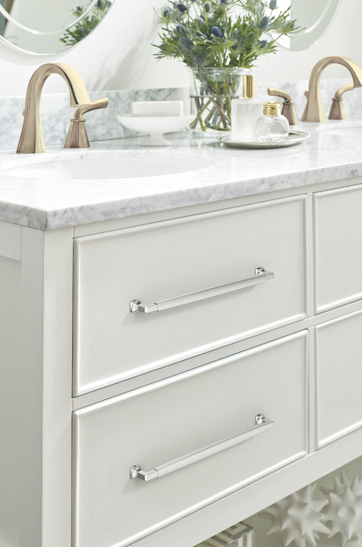 Amerock BP3740126 Polished Chrome Cabinet Pull 12-5/8 in (320 mm) Center-to-Center Cabinet Handle Stature Drawer Pull Kitchen Cabinet Handle Furniture Hardware