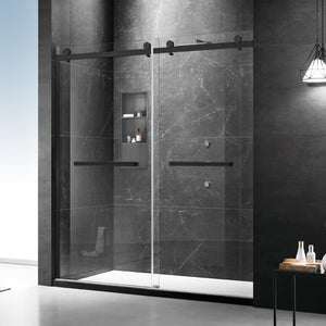 Milano Double Sliding Shower Door, 60 in.W x 74 in.H Framed Shower Door 5/16