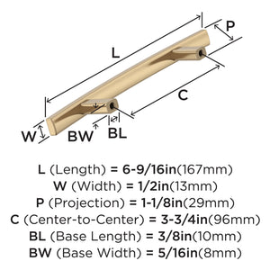 Amerock BP26203CZ Champagne Bronze Cabinet Pull 3-3/4 inch (96mm) Center-to-Center Cabinet Hardware Cyprus Furniture Hardware Drawer Pull