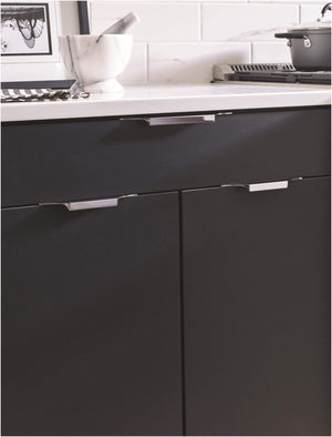 Amerock Cabinet Edge Pull Polished Nickel 4-9/16 inch (116 mm) Center to Center Extent 1 Pack Drawer Pull Drawer Handle Cabinet Hardware
