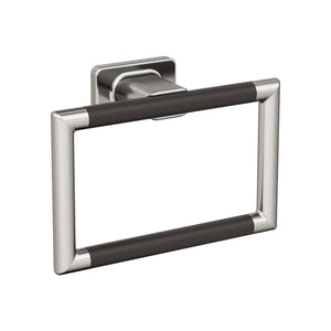 Amerock BH26612G10ORB Brushed Nickel/Oil-Rubbed Bronze Towel Ring 5-1/4 in (133 mm) Towel Holder Esquire Hand Towel Holder for Bathroom Wall Small Kitchen Towel Holder Bath Accessories