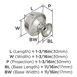 Amerock Cabinet Knob Polished Nickel 1-3/16 inch (30 mm) Diameter Kane 1 Pack Drawer Knob Cabinet Hardware