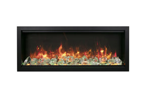 Amantii SYM-42-XT Symmetry Xtra Tall Smart Electric  42" Indoor / Outdoor WiFi Enabled Fireplace, Featuring a MultiFunction Remote Control , Multi Speed Flame Motor, and a Selection of Media Options