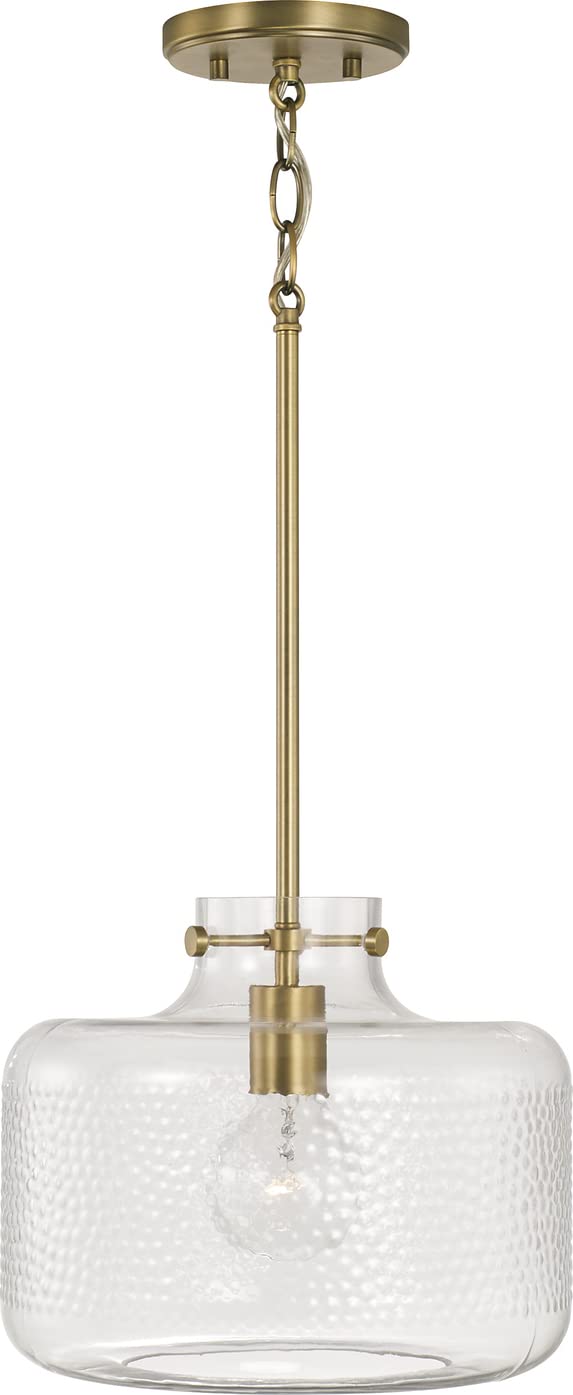 Capital Lighting 342512AD Brighton 1 Light Pendant Aged Brass