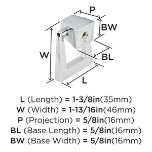 Amerock Cabinet Pendant Polished Chrome 1-13/16 inch (46 mm) Length Blackrock 1 Pack Drawer Knob Cabinet Hardware