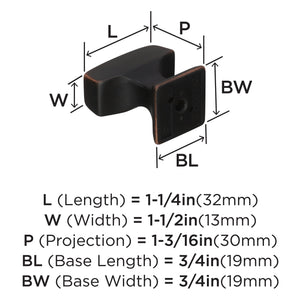 Amerock Cabinet Knob Oil Rubbed Bronze 1-1/4 inch (32 mm) Length Mulholland 1 Pack Drawer Knob Cabinet Hardware