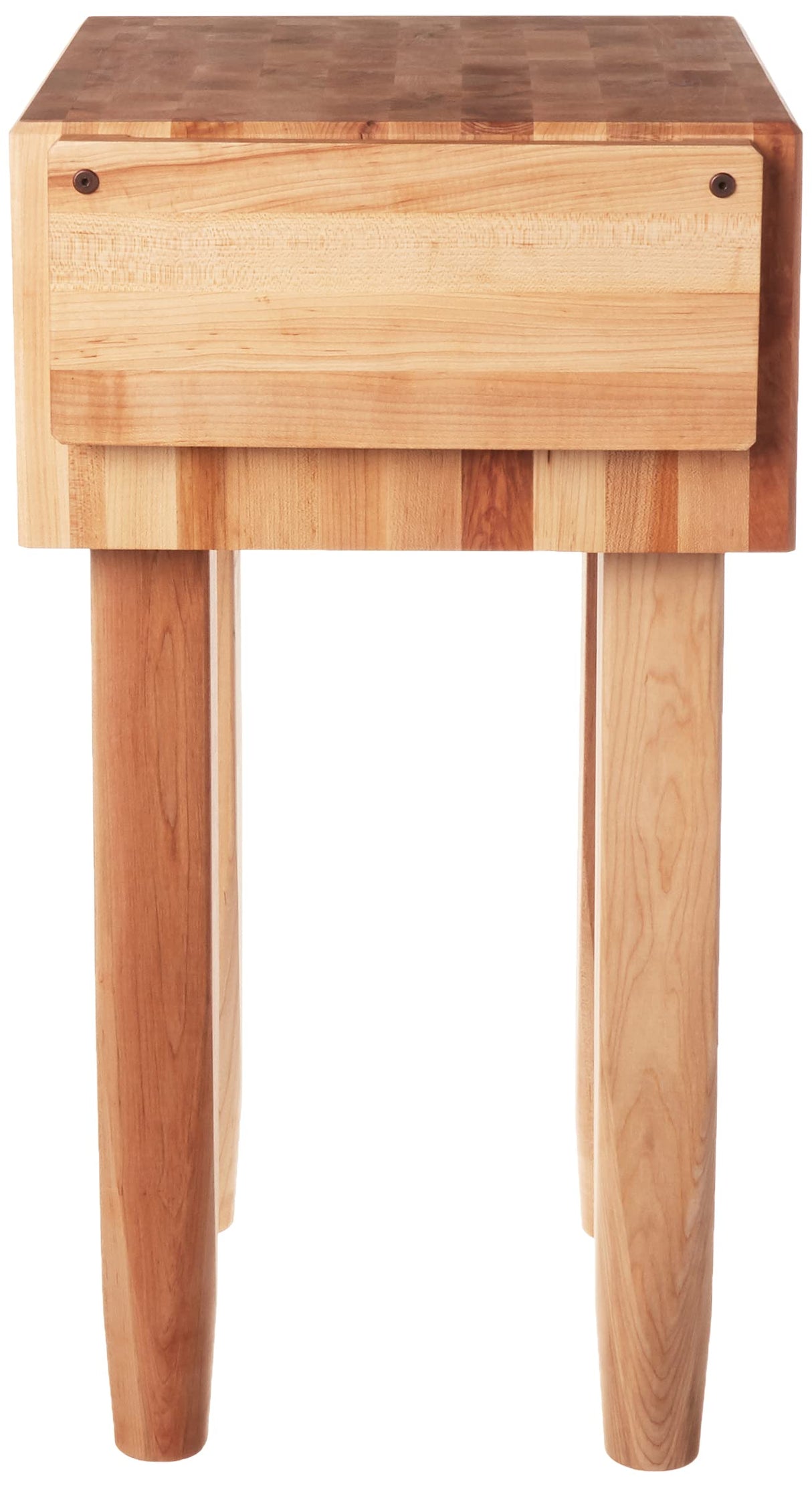 John Boos PCA1 Maple Wood End Grain Solid Butcher Block with Side Knife Slot, 18 Inches x 10 Inch Top, 34 Tall, Natural Legs PCA BLOCK 18X18X10W/HOLDER CRM-