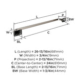 Amerock BH36014G10 Brushed Nickel Towel Bar 24 in (610 mm) Towel Rack Highland Ridge Bathroom Towel Holder Bathroom Hardware Bath Accessories