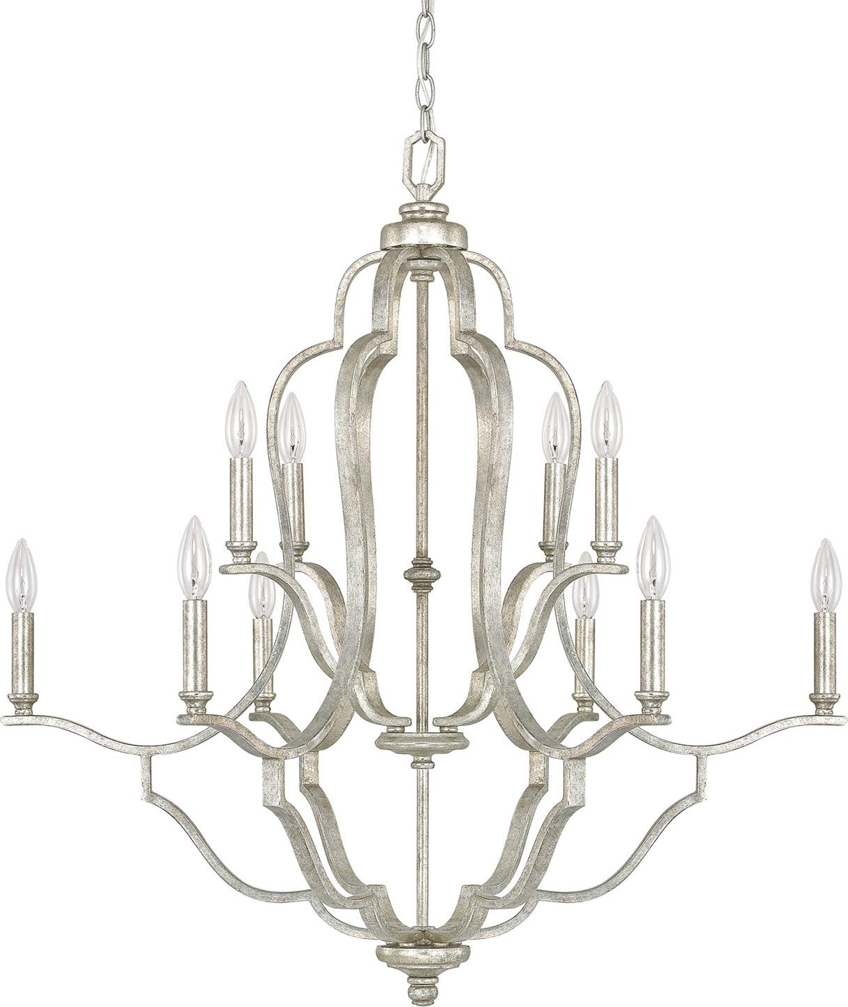 Capital Lighting 4940AS-000 Blair 10 Light Chandelier Antique Silver