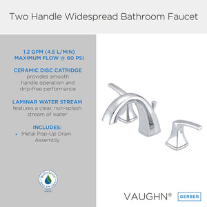 Gerber D304118BB Brushed Bronze Vaughn Two Handle Widespread Faucet
