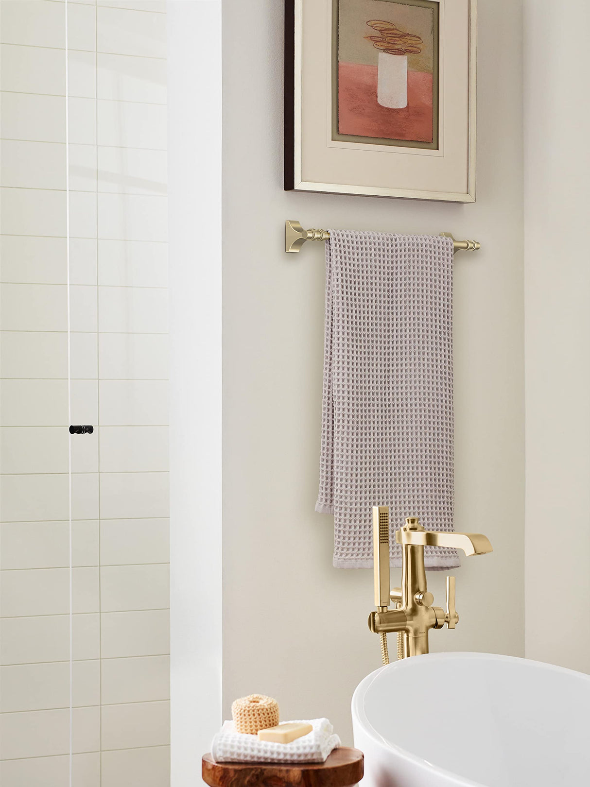 Amerock BH36053BBZ Golden Champagne Towel Bar 18 in (457 mm) Towel Rack Davenport Bathroom Towel Holder Bathroom Hardware Bath Accessories