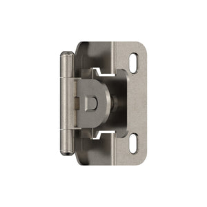 Amerock BPR871914 Cabinet Hinge 1/2 in (13 mm) Overlay Single Demountable Partial Wrap Nickel Kitchen Cabinet Door Hinge 1 Pair/2 Pack Functional Hardware