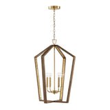 Capital Lighting 344541NM Maren 4 Light Pendant Nordic Wood and Matte Brass