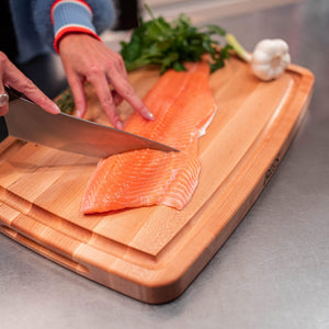 John Boos CB1050-1M1811150 Large Maple Wood Cutting Board for Kitchen, 18 Inches x 11 Inches, 1.5 Thick Reversible Edge Grain Oval Block with Juice Groove 18X10.50X1.5 MPL-EDGE GR-