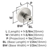 Amerock Cabinet Knob Satin Nickel 1-3/8 inch (35 mm) Diameter Destine 1 Pack Drawer Knob Cabinet Hardware