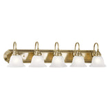 Livex Lighting 1005-01 Belmont 5-Light Bath Light, Antique Brass, 36 x 8.5 x 8.5