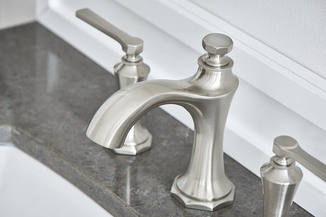 Gerber D304128BN Brushed Nickel Draper Two Handle Widespread Lavatory Faucet