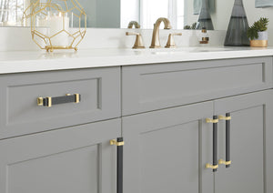 Amerock Cabinet Pull Brushed Matte Black/Brushed Gold 3-3/4 inch (96 mm) Center to Center Overton 1 Pack Drawer Pull Drawer Handle Cabinet Hardware