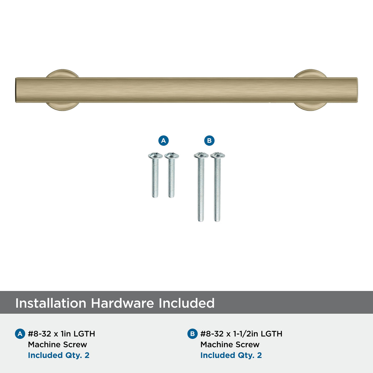 Amerock BP37105BBZ Everett 5-1/16 in (128 mm) Center-to-Center Golden Champagne Cabinet Pull Kitchen Cabinet Hardware Furniture Hardware Bathroom Drawer Handle