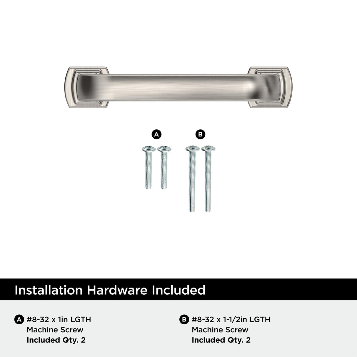 Amerock BP36897G10 Satin Nickel Cabinet Pull 3 inch (76mm) Center-to-Center Cabinet Hardware Surpass Furniture Hardware Drawer Pull